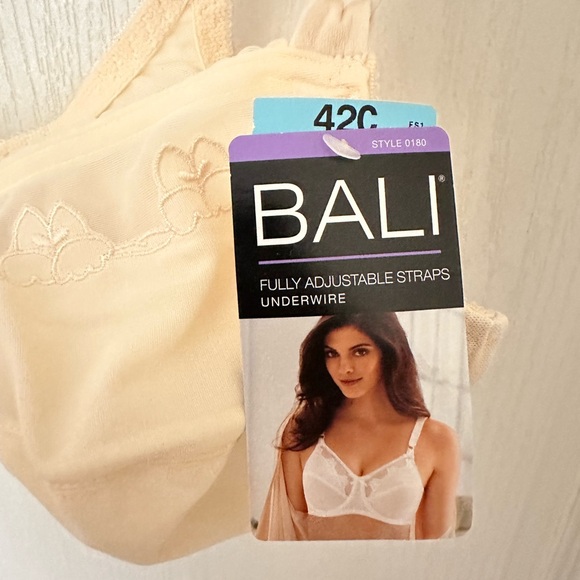 NWT $40 BALI Bra Comfort-U Full Coverage Under Wire Beige, Sz 42C - Picture 4 of 6